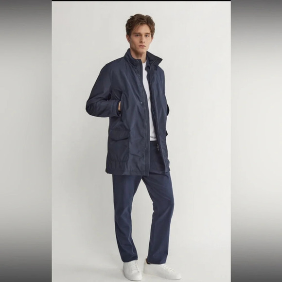 Lacoste navy trench size 50/4 which is US MEDIUM but please see measurements - Picture 1 of 8